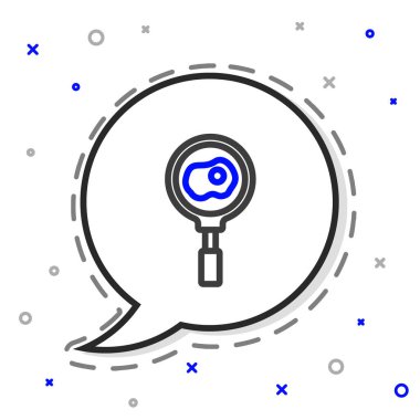 Beyaz arka planda izole edilmiş tavada kızarmış yumurta. Kızartma veya kızartma gıda sembolü. Renkli taslak konsepti. Vektör