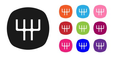 Siyah Vites Şekil Değiştiren simgesi beyaz arkaplanda izole edildi. Elle iletim simgesi. Simgeleri renklendirin. Vektör