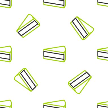 Çizgi pasta simgesi beyaz arka planda izole edilmiş kusursuz desen. Doğum günün kutlu olsun. Vektör