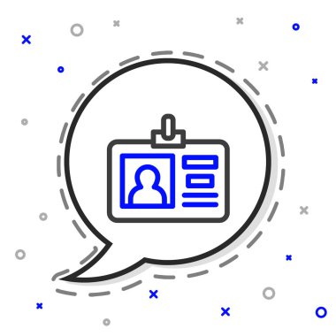 Beyaz arkaplanda çizgi tanımlama simgesi izole edildi. Sunum için, şirketin kimliği için, reklam için kullanılabilir. Renkli taslak konsepti. Vektör