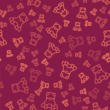 Kahverengi çizgi papaz simgesi, kırmızı arkaplanda kusursuz desen tespit etti. Vektör.