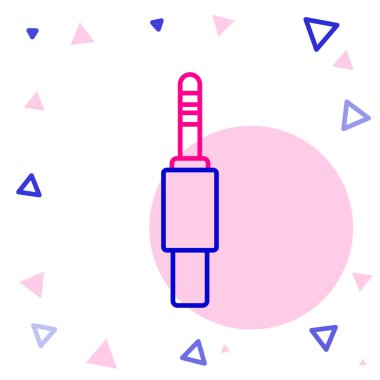 Satır Ses Jack simgesi beyaz arkaplanda izole edildi. Bağlantı ses ekipmanları için ses kablosu. Fiş kablosu. Müzik aleti. Renkli taslak konsepti. Vektör