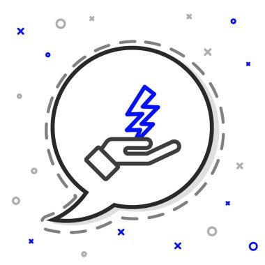 Zeus çizgi simgesi beyaz arkaplanda izole edildi. Yunan tanrısı. Şimşek Tanrısı. Renkli taslak konsepti. Vektör