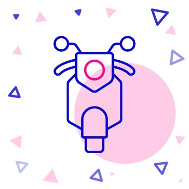 Çizgi Scooter simgesi beyaz arkaplanda izole edildi. Renkli taslak konsepti. Vektör