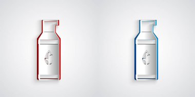 Kağıt kesiği Organik kozmetik simgesi izole edilmiş kağıt kesimi arka plan. Vücut bakım ürünleri. Kağıt sanatı tarzı. Vektör.