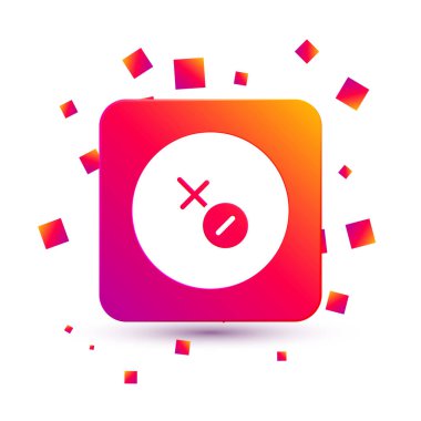 Beyaz Venüs simgesi beyaz arkaplanda izole edilmiş. Astroloji, numeroloji, yıldız falı, astronomi. Kare renk düğmesi. Vektör