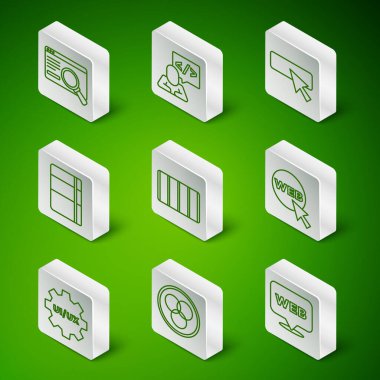 Set line Web and graphic design, RGB CMYK color mixing, UI UX, Color palette guide, Sketchbook album, Front end development,  and  icon. Vector