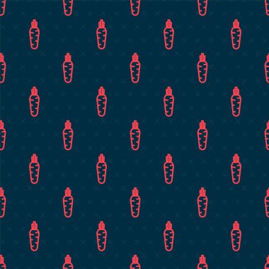 Kırmızı çizgi havuç simgesi siyah arkaplanda izole edilmiş. Vektör