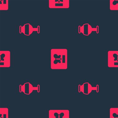 Set Ancient amphorae and Butterfly in frame on seamless pattern. Vector