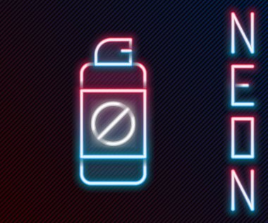 Su, gübre ve siyah zemin üzerinde izole edilmiş kimyasallar için parlayan neon hattı spreyi. Renkli taslak konsepti. Vektör