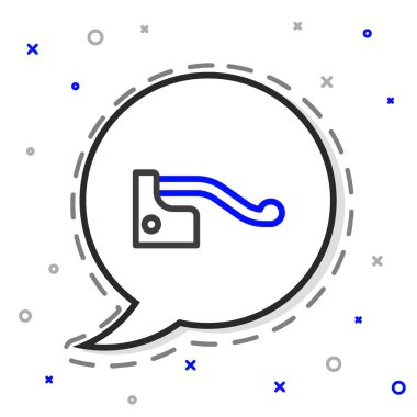 Çizgi bisiklet fren simgesi beyaz arkaplanda izole edildi. Renkli taslak konsepti. Vektör