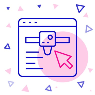 Satır 3D yazıcı ayarı simgesi beyaz arkaplanda izole edildi. 3D baskı. Renkli taslak konsepti. Vektör