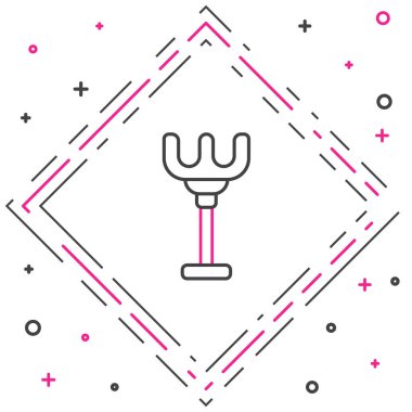 Çizgi Tırmık oyuncak simgesi beyaz arkaplanda izole edildi. Çocuklar plaj oyunları için oyuncak. Renkli taslak konsepti. Vektör