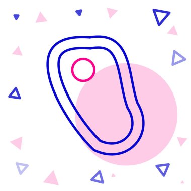 Hat biftek ikonu beyaz arka planda izole edildi. Renkli taslak konsepti. Vektör