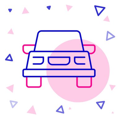 Çizgi Arabası simgesi beyaz arkaplanda izole edildi. Renkli taslak konsepti. Vektör