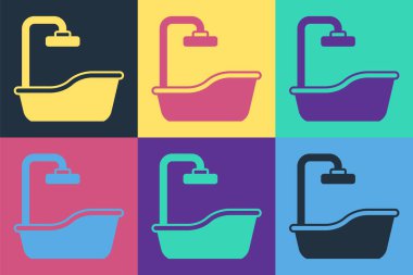 Pop Art Küvet ikonu renk arkaplanında izole edilmiş. Vektör