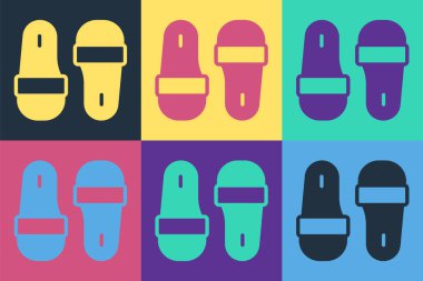 Pop Art Sauna terlik simgesi renk arkaplanda izole edilmiş. Vektör