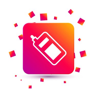 White Smartphone, mobile phone icon isolated on white background. Square color button. Vector