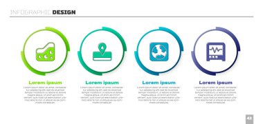 Set Ground, Oilfield, Earth globe and Seismograph. Business infographic template. Vector