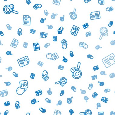 Set line Drop of mercury, Poison magnifying glass and Radiation warning document on seamless pattern. Vector