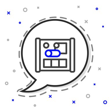 Mühendislik simgesi için çizgi çizelgesi kağıdı beyaz arkaplanda izole edildi. Renkli taslak konsepti. Vektör