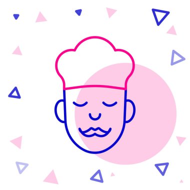 Cook çizgi simgesi beyaz arkaplanda izole edildi. Şef sembolü. Renkli taslak konsepti. Vektör