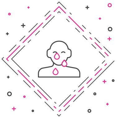 Göz yaşı simgesi beyaz arkaplanda izole edildi. Renkli taslak konsepti. Vektör