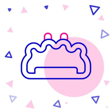 Çizgi kaykayı simgesi beyaz arkaplanda izole edildi. Olağanüstü bir spor. Spor malzemeleri. Renkli taslak konsepti. Vektör