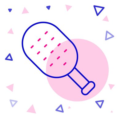 Hat Sauna fırçası simgesi beyaz arkaplanda izole edildi. Banyoda yıkanmak için kaba kıllı ahşap bir fırça. Selülit önleyici masaj. Renkli taslak konsepti. Vektör