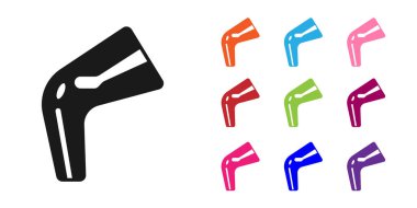 Siyah Kemik Acı Simgesi beyaz arka planda izole edildi. Ortopedik sağlık. Eklem ve kemik hastalıkları, eklem iltihabı. Simgeleri renklendirin. Vektör.