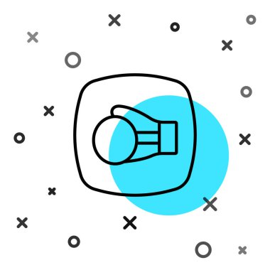 Siyah çizgi boks eldiveni simgesi beyaz arkaplanda izole edildi. Rastgele dinamik şekiller. Vektör