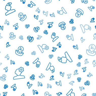 Set line Solution problem in psychology and Online psychological counseling on seamless pattern. Vector.