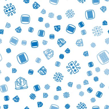 Set line Laptop with art store app Cyber security and Binary code on seamless pattern. Vector.