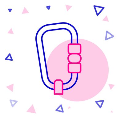 Çizgi Karabina simgesi beyaz arkaplanda izole edildi. Olağanüstü bir spor. Spor malzemeleri. Renkli taslak konsepti. Vektör.