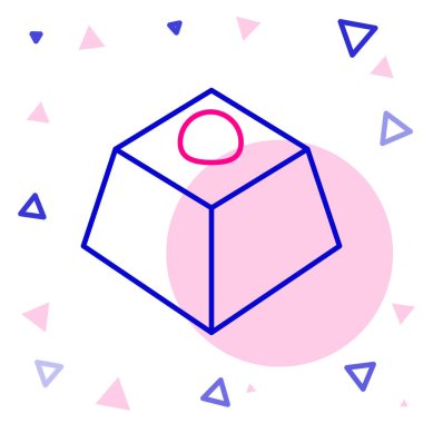 Brownie çikolatalı kek ikonu beyaz arka planda izole edilmiş. Renkli taslak konsepti. Vektör