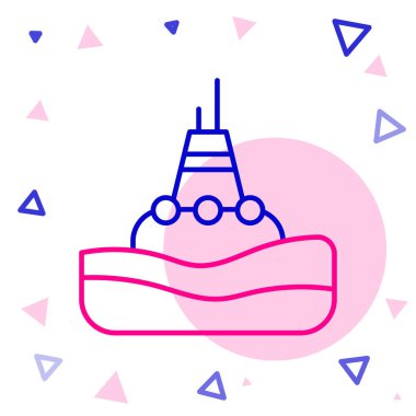 Deniz ikonunda yüzen şamandıra beyaz arka planda izole edilmiş. Renkli taslak konsepti. Vektör