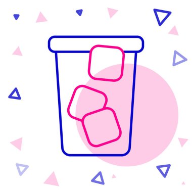 Line Ice tea icon isolated on white background. Iced tea. Colorful outline concept. Vector