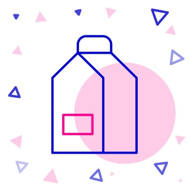 Süt simgesi için çizgi kağıdı paketi beyaz arkaplanda izole edildi. Süt paketi işareti. Renkli taslak konsepti. Vektör