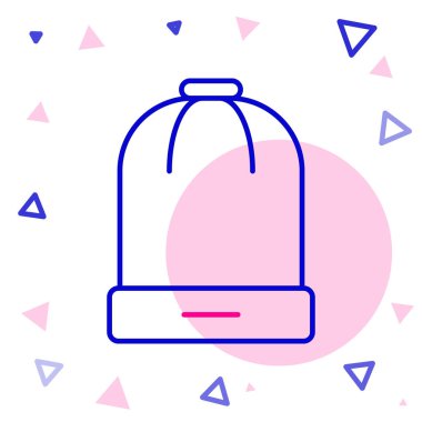 Hat Kış şapkası simgesi beyaz arkaplanda izole edildi. Renkli taslak konsepti. Vektör