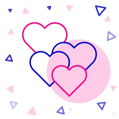 Çizgi Kalbi simgesi beyaz arkaplanda izole edildi. Romantik sembol, bağlanma, tutku ve düğün. Sevgililer günün kutlu olsun. Renkli taslak konsepti. Vektör