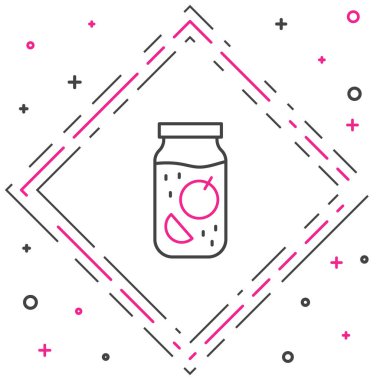 Jam Jam çizgi simgesi beyaz arkaplanda izole edildi. Renkli taslak konsepti. Vektör