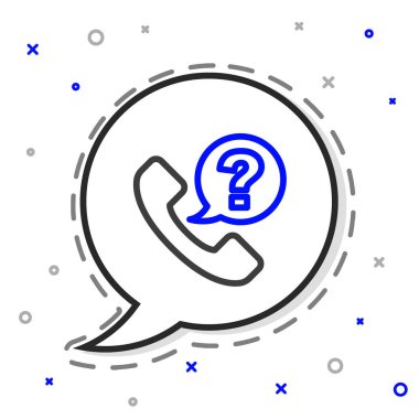 Hat Telefonu, beyaz arkaplanda 24 saatlik destek ikonu izole edildi. Tüm gün müşteri destek merkezi. Tam zamanlı çağrı servisi. Renkli taslak konsepti. Vektör