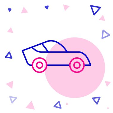 Çizgi Arabası simgesi beyaz arkaplanda izole edildi. Renkli taslak konsepti. Vektör