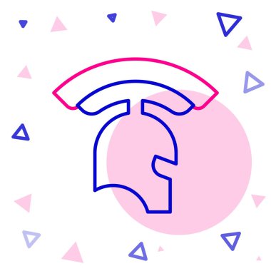 Roma askeri miğfer simgesi beyaz arka planda izole edildi. Renkli taslak konsepti. Vektör