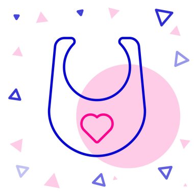 Çizgi Bebek önlüğü simgesi beyaz arkaplanda izole edildi. Renkli taslak konsepti. Vektör