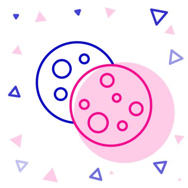 Beyaz arka planda izole edilmiş çikolatalı kurabiye ya da bisküvi. Renkli taslak konsepti. Vektör