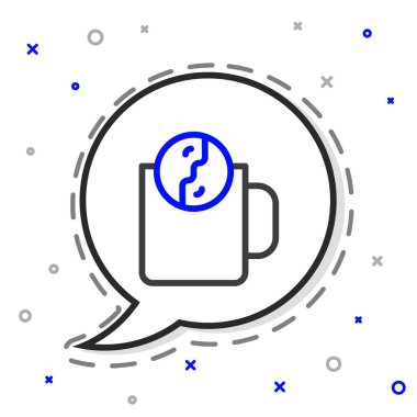 Line Tea time icon isolated on white background. Colorful outline concept. Vector