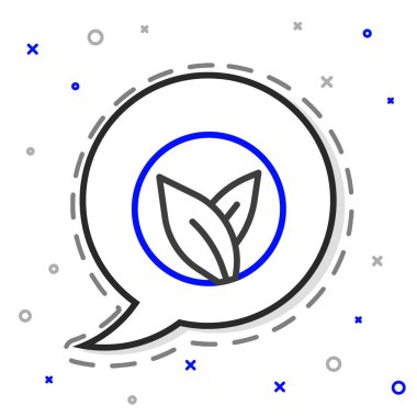 Çay yaprağı simgesi beyaz arkaplanda izole edildi. Çay yaprakları. Renkli taslak konsepti. Vektör