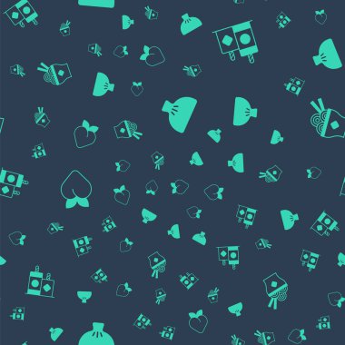 Set Dumpling Firework Peach fruit nectarine and Asian noodles bowl on seamless pattern. Vector.