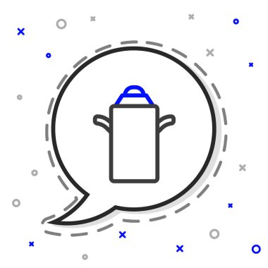 Süt ikonu için çizgi kutusu beyaz arkaplanda izole edildi. Renkli taslak konsepti. Vektör